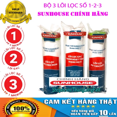 COMBO 4 LÕI LỌC SUNHOUSE SỐ 1-2-3-4