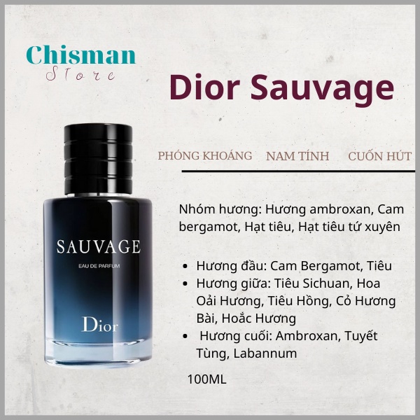 Nước hoa nam Savage EDP 100ml- Dầu thơm nam tính cuốn hút, đẳng cấp phái mạnh- Chisman