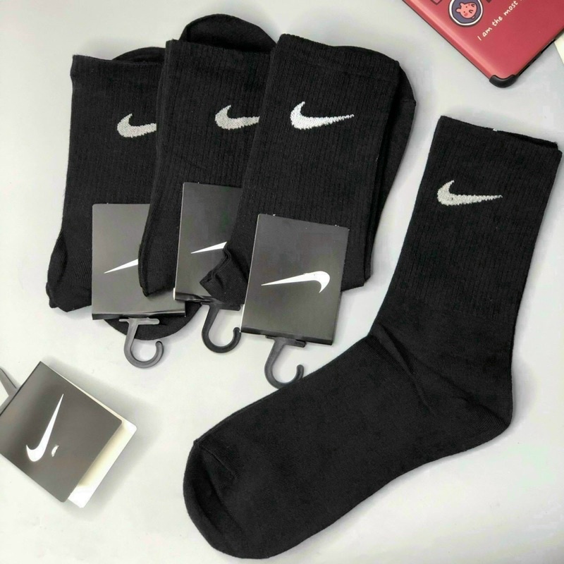 Tất Vớ Nam Nike Thể Thao Cổ Cao Nam Nữ Vải Dệt Kim HKD28