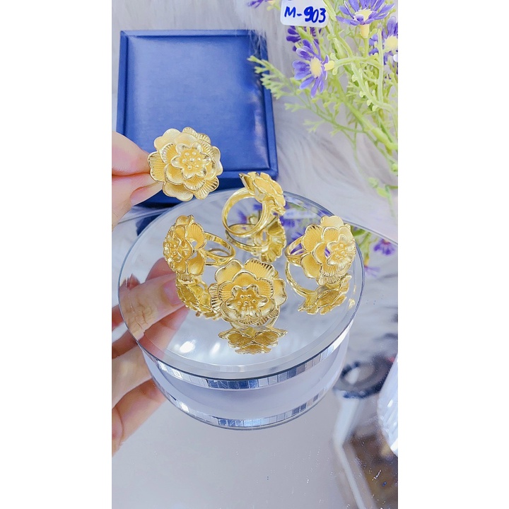 Nhẫn Nữ Mẫu Hoa Mai Chuẩn Màu 24k Trang Sức Cưới