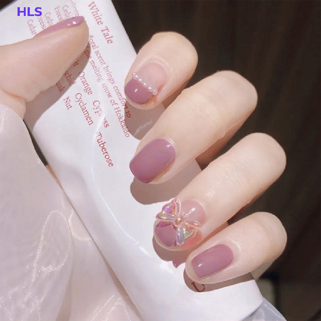 Bộ Móng Tay Giả Đính Đá Lấp Lánh Phong Cách Pháp Thời Trang