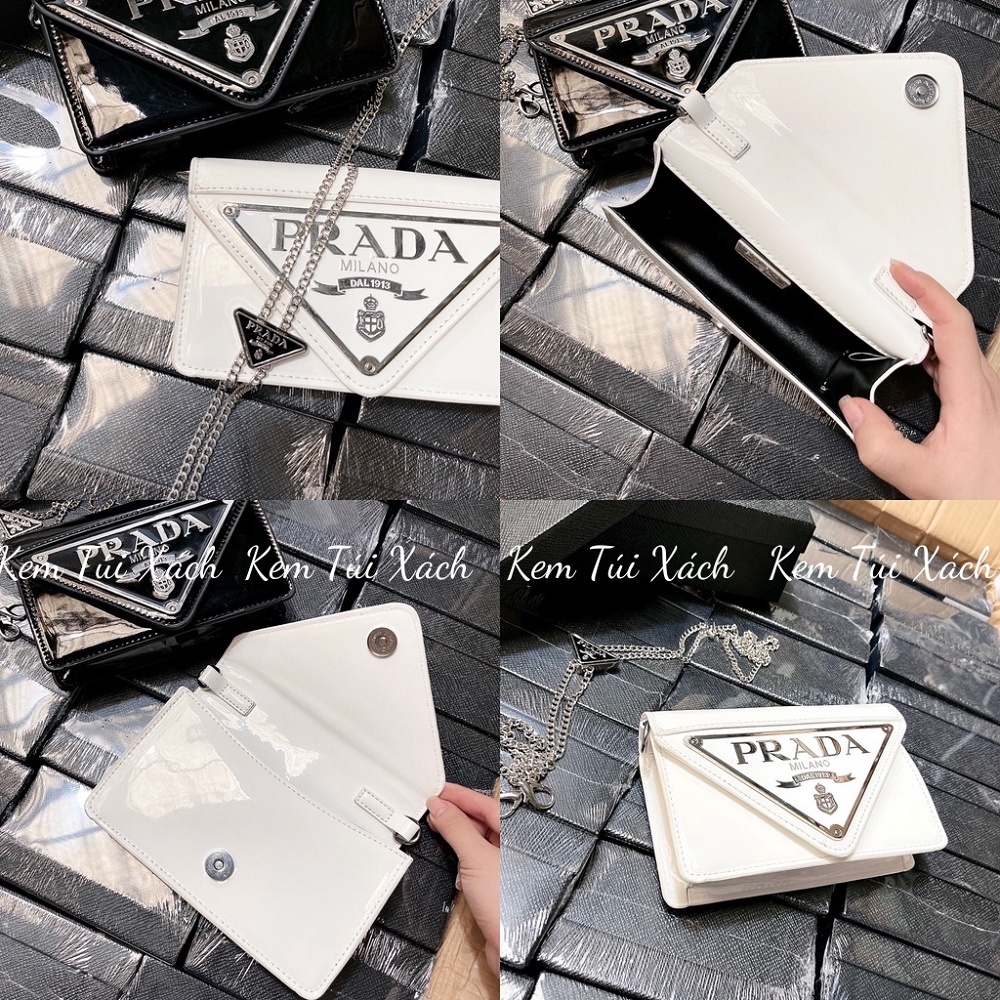 Túi Xách Nữ Prada Da Bóng Chuẩn Hàng Đẹp Dây Xích