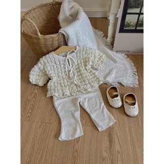 Set em bé áo xốp cột nơ + quần loe nhẹ Nanci room