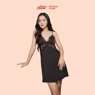 Váy ngủ lục phối ren eo Venus Charm 1409 mix áo choàng nữ tính quyến rũ
