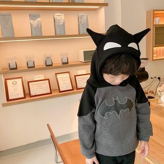 B09- bộ nỉ hoodi batman bé trai đen xám