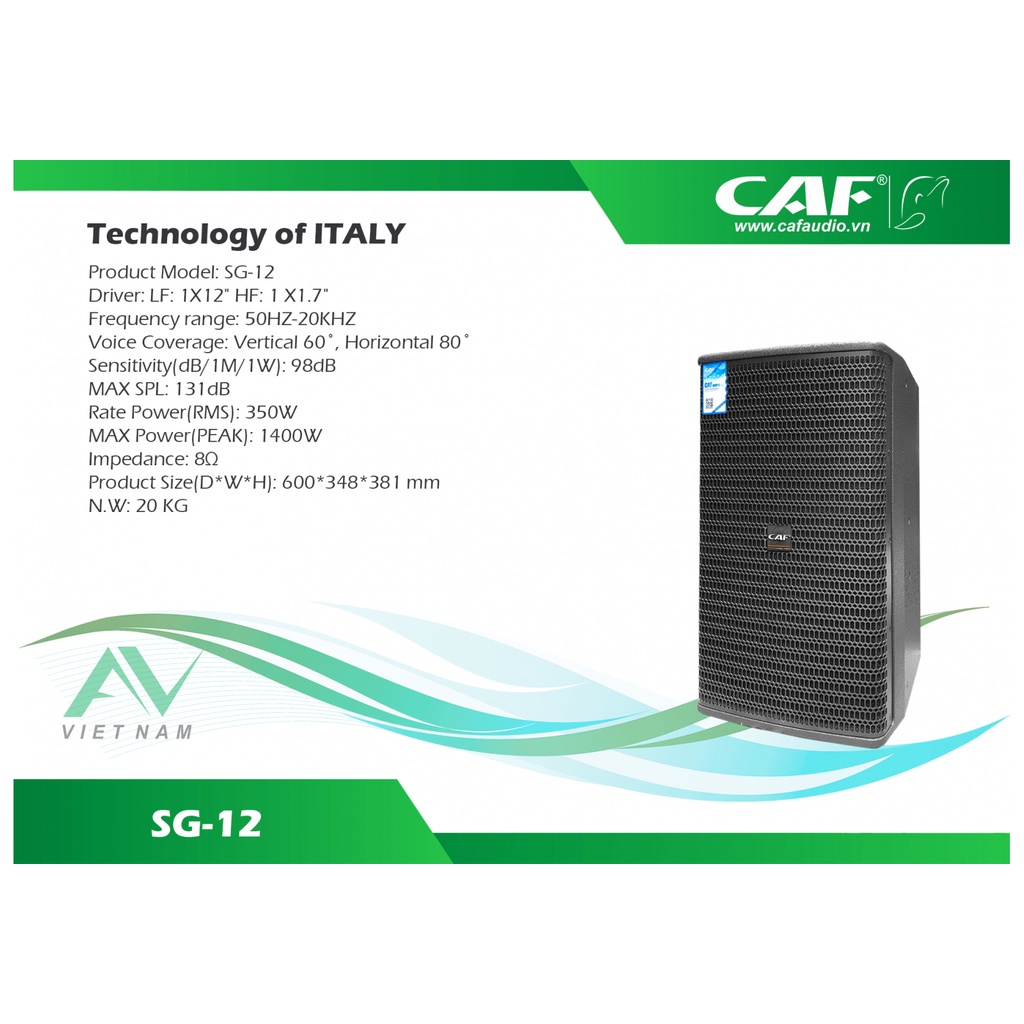 Loa đứng karaoke CAF SG-12 (đôi)