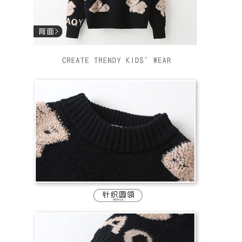 Áo len cho bé gái áo len trẻ em lớn áo len trẻ em áo len dệt kim áo len bé gái áo len mùa đông quần áo trẻ em thời trang trung bình trẻ em lớn