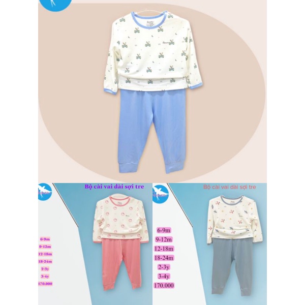 Avaler_ Bộ dài tay Avaler siêu đẹp cho bé 6M - 4Y