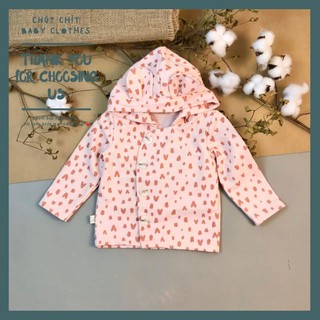 Áo khoác có mũ cotton da cá cho bé 4 - 12kg