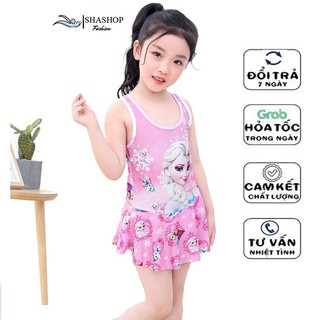 Đồ bơi cho bé, đồ bơi bé gái, váy bơi cho bé gái hình công chúa Elsa xinh xắn, dễ thương kèm mũ bơi SHA