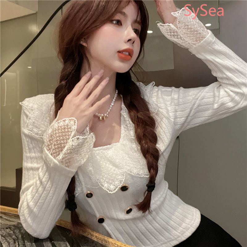 Áo Cardigan Dệt Kim Phối Ren Thời Trang Mùa Thu Dành Cho Nữ