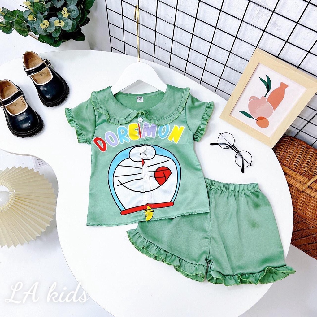 Bộ Pjzama lụa đùi bèo siêu cưng cho bé 7-20kg