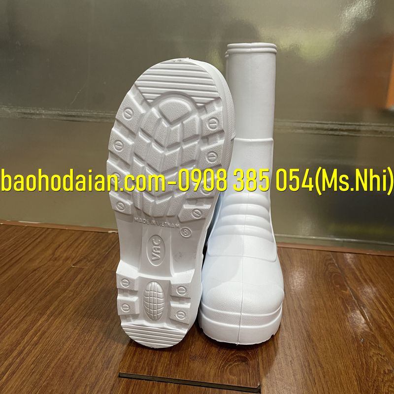 Ủng xốp siêu nhẹ phòng sạch màu trắng nhựa EVA VAC E014