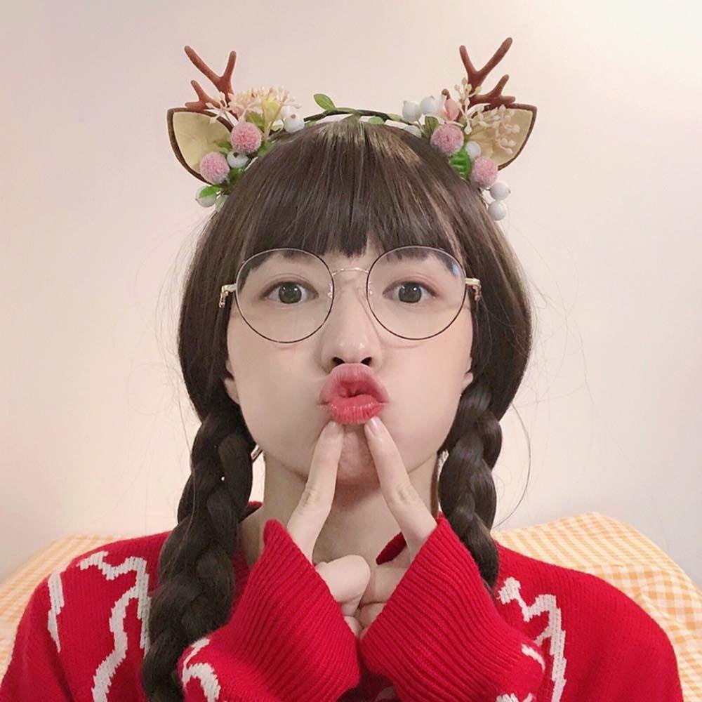 TWINKLE Cài Tóc Hình Sừng Hươu Đính Hoa Xinh Xắn Cho Bé Gái