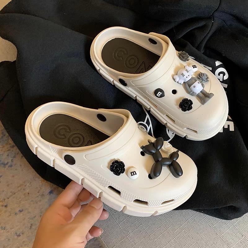 Dép Cross độn đế nữ 5cm siêu nhẹ kèm Sticker dễ thương