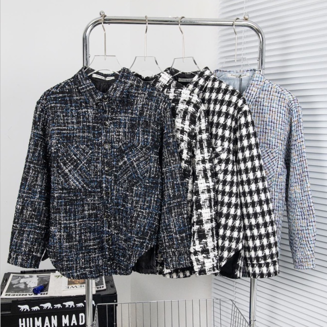 ❤️❤️❤️ Charlie-luciano CL Áo Khoác Sơ Mi Dệt Kim Tay Dài Kẻ Sọc Bạc Unisex plus size