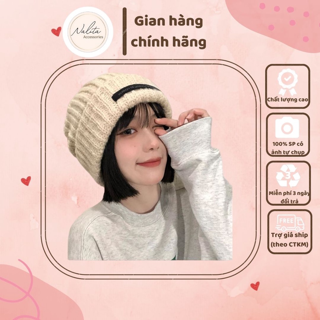 Mũ Len Dài trùm đầu, Thời Trang Hàn Quốc, Nón Len Đẹp Dệt Kim Mùa Đông Unisex Nam Nữ Giá Rẻ Nhiều Màu - Nalita