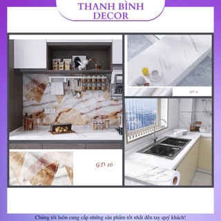   HOT Decal giả đá chống dầu mỡ dán bếp  Giấy dán tường vân đá dán tủ Mặt bàn Tường 