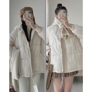 K5666 áo khoác phao dáng trùm mông có mũ audrey