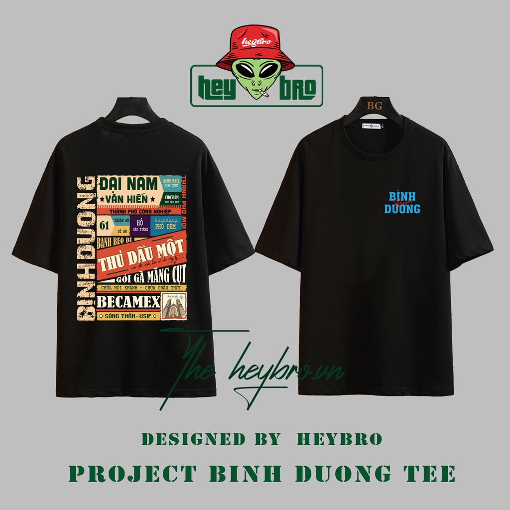 Áo thun unisex nam nữ tay lỡ form rộng Local Brand HEYBRO thế hệ genz BÌNH DƯƠNG