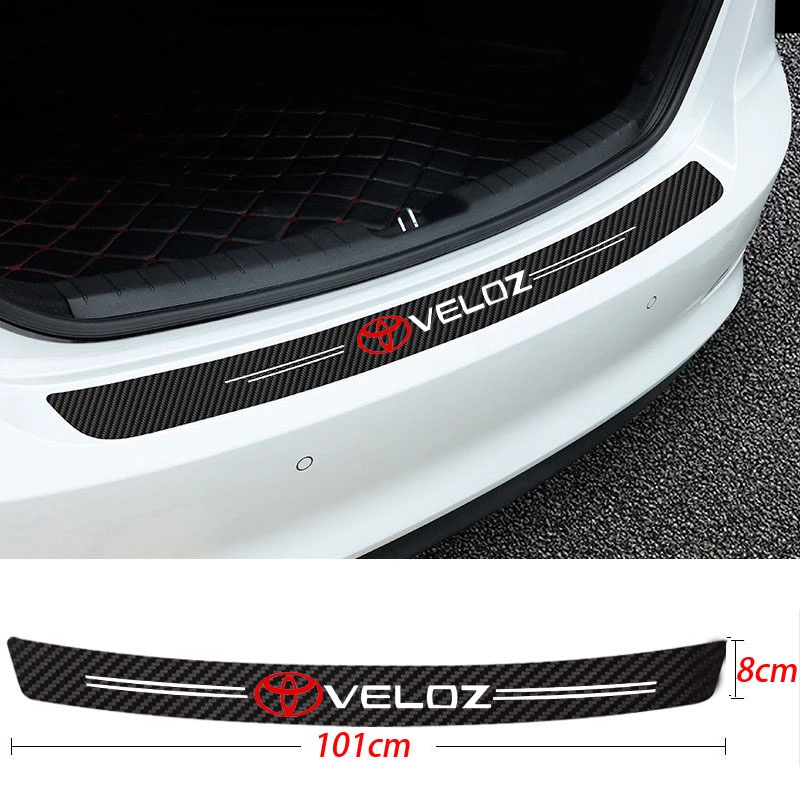 Miếng Dán Cửa Xe Hơi Bằng Da Sợi Carbon Chống Trầy Cho Toyota Vios Yaris Rush Veloz Fortuner Innova Raize Corolla Calya Avanza GR Sport