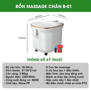 Máy ngâm chân massage, bồn ngâm chân Takara tạo sóng nước tuần hoàn và tự