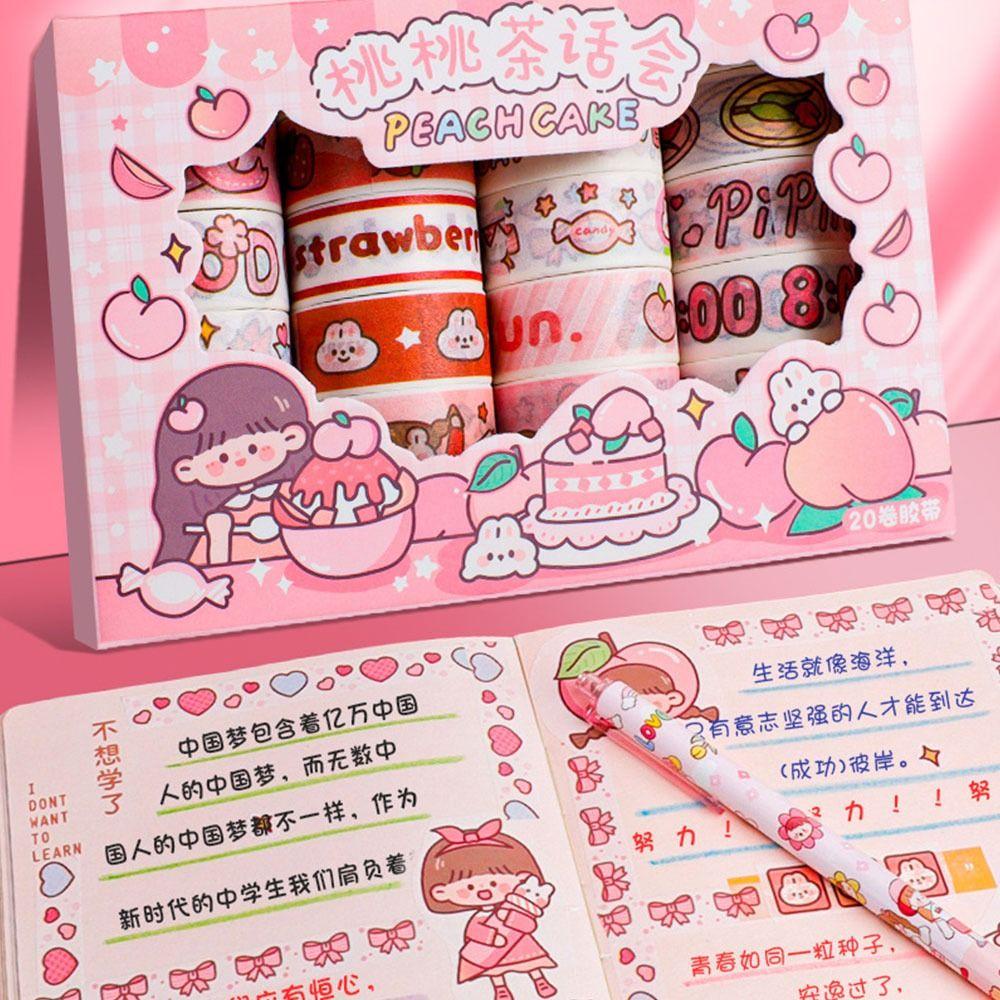 Set 20 Cuộn Băng Dính Washi Chất Lượng Cao Trang Trí Sổ Tay DIY