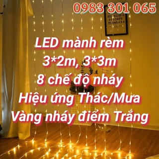 Đèn led trang trí thả mành kiểu mưa rơi thác nước 10 sợi dài 2.2m ngang 3m đủ màu - đèn led rèm hiệu ứng mưa rơi 3mx2m
