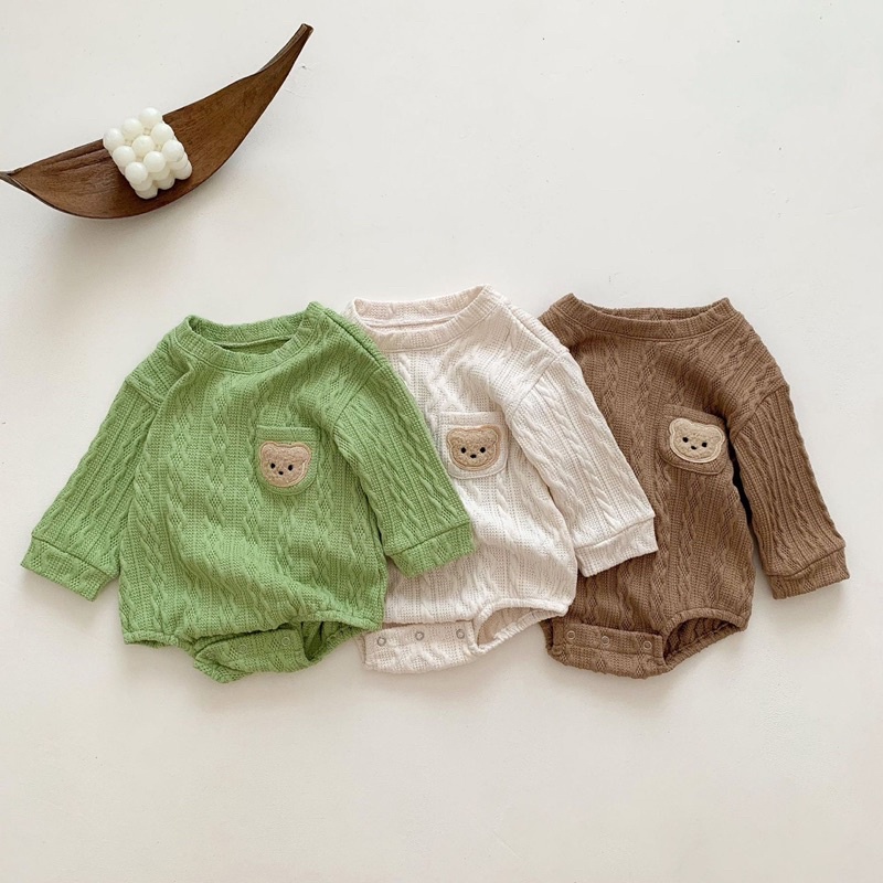 Áo Liền Quần Tay Dài Thu Đông Cho Bé Trai Và Bé Gái Phong Cách Hàn Quốc