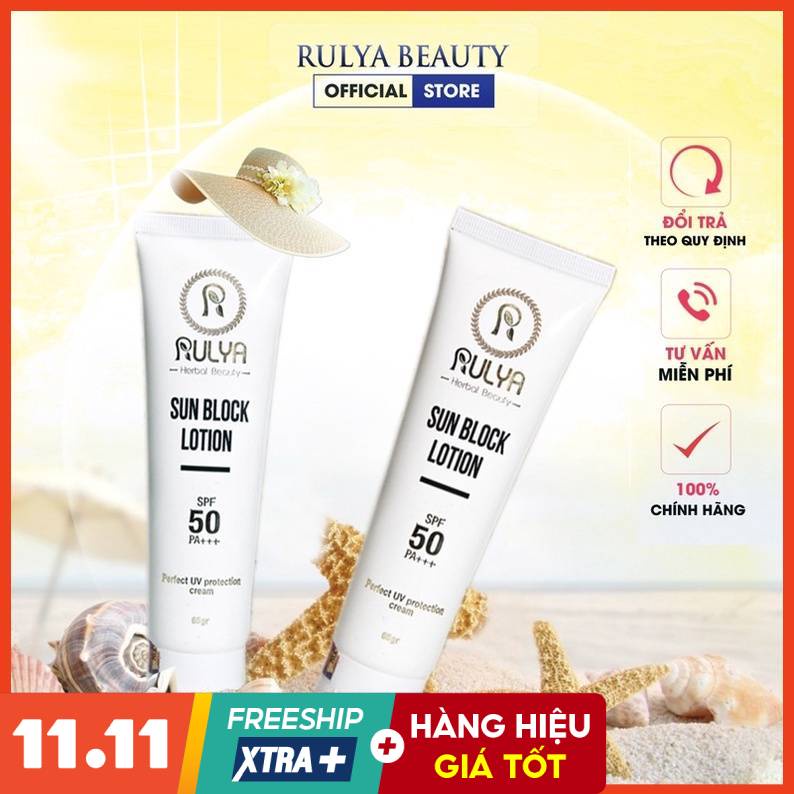 Kem Chống Nắng RULYA SUN BLOCK LOTION SPF 50 PA+++ An Toàn Cho Mọi Loại Da