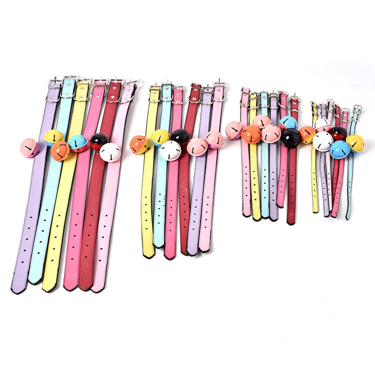 Vòng Cổ Bằng Da Có Chuông Nhiều Màu Tùy Chỉnh Kích Thước Cho Thú Cưng