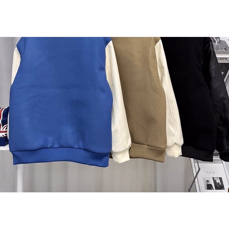 Áo khoác bóng chày Bomber MLB nỉ may lót bông cao cấp- Thời trang thu đông unisex