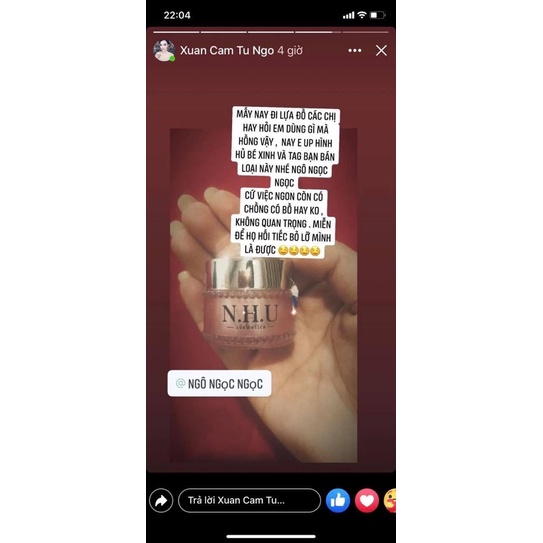 Kem Hồng Nhũ Hoa N.H.U chính hãng   . Hồng Môi Hồng bikini