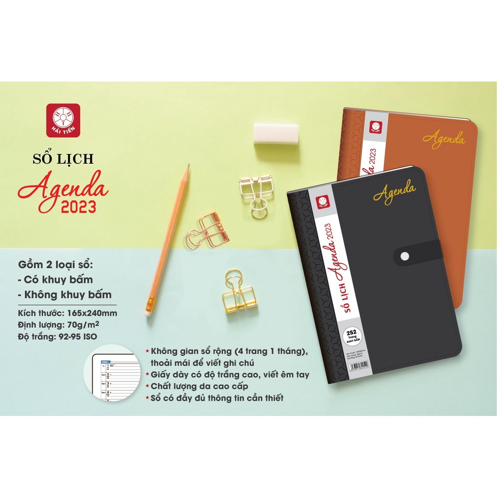 HẢI TIẾN Sổ lịch Agenda 2023 (Da cao cấp)