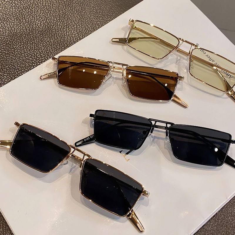 Kính Mát Gọng Vuông Kim Loại Thời Trang Cho Nam Nữ