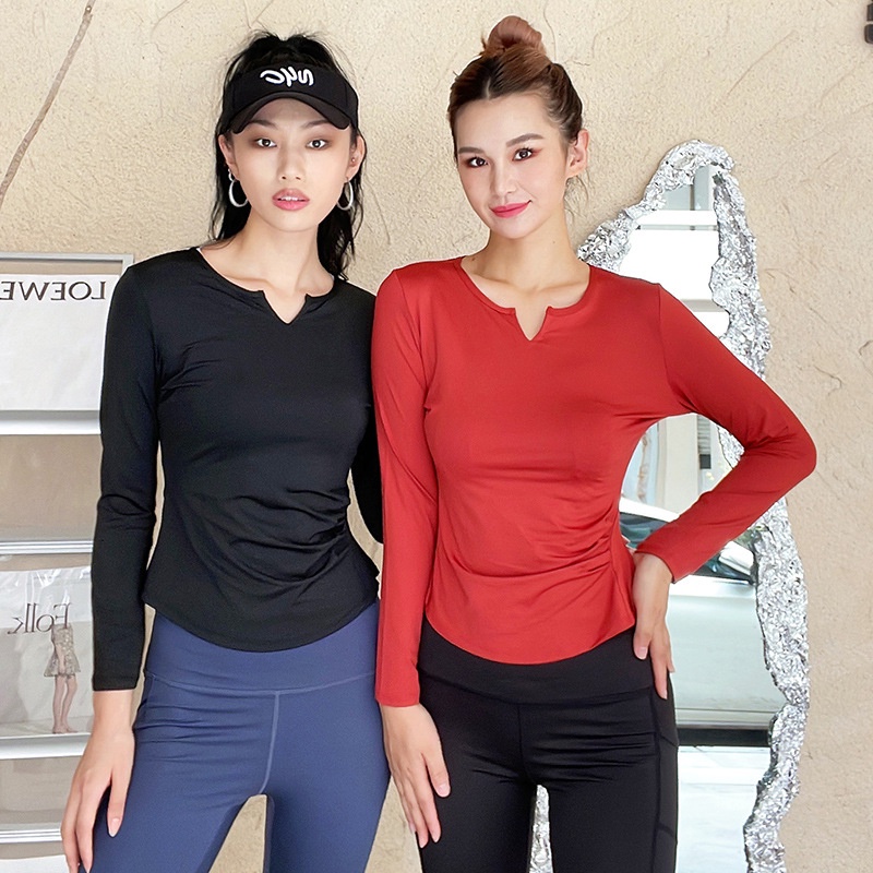Áo Thun Thể Thao Cổ Chữ V Chất Liệu Khô Thoáng Nhanh Thời Trang Cho Nữ