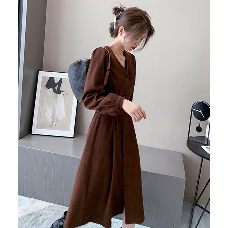Đầm Dáng Dài Kiểu Đường Phố Pháp Thời Trang Thu Đông Cho Nữ