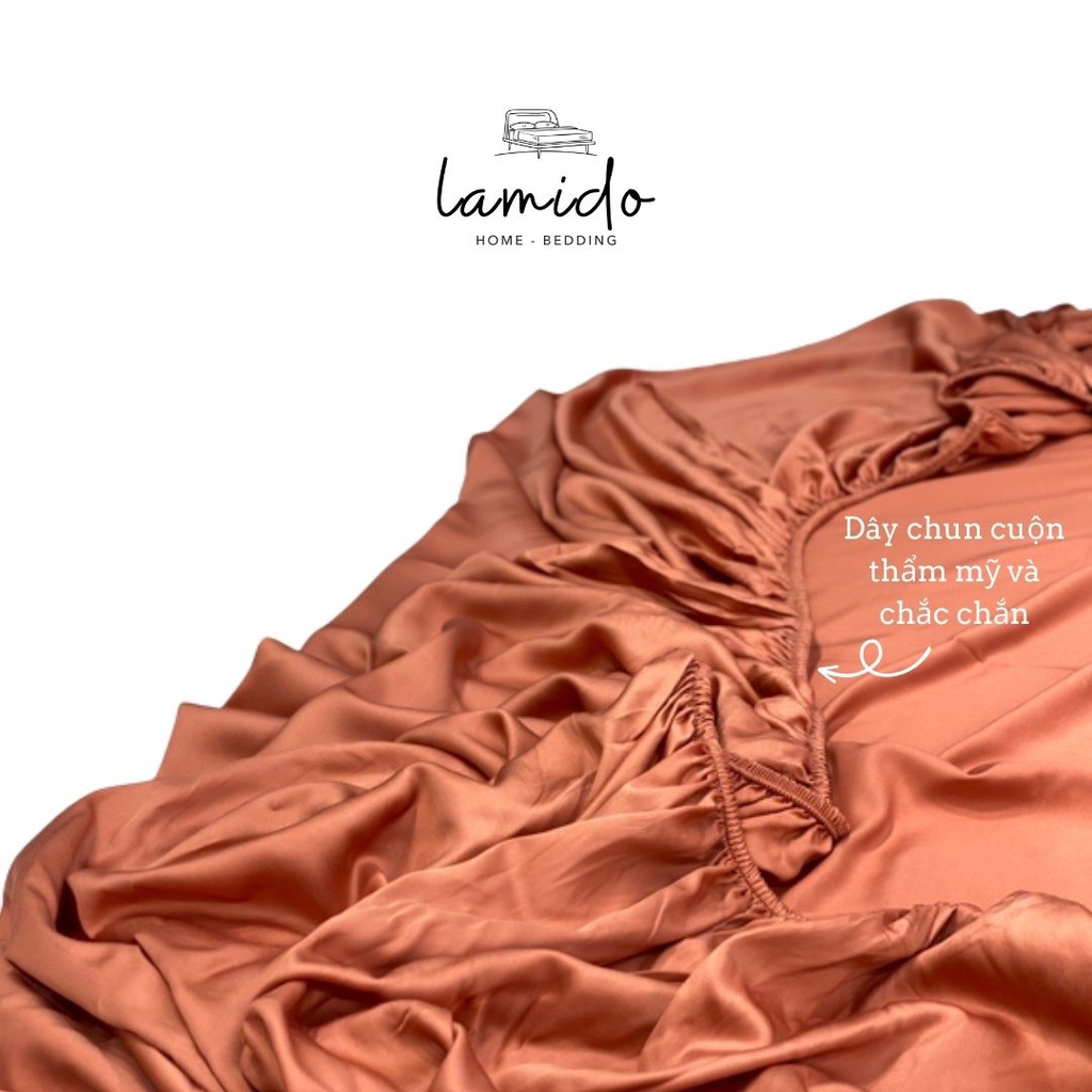 Ga giường/drap lụa tencel LAMIDO 100% tự nhiên màu trơn đủ size 1m, 1m2, 1m4, 1m6, 1m8, 2m, 2m2