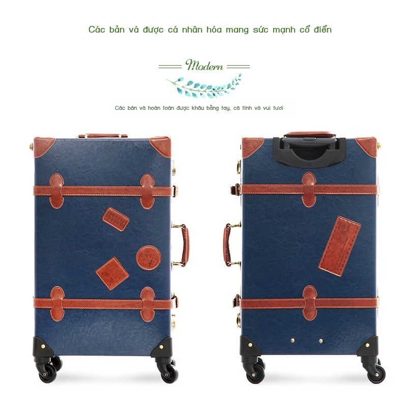 Uniwalker Nhật Bản và Hàn Quốc vali retro nam và nữ vali kéo 24 inch Hộp đựng mật khẩu 26 inch