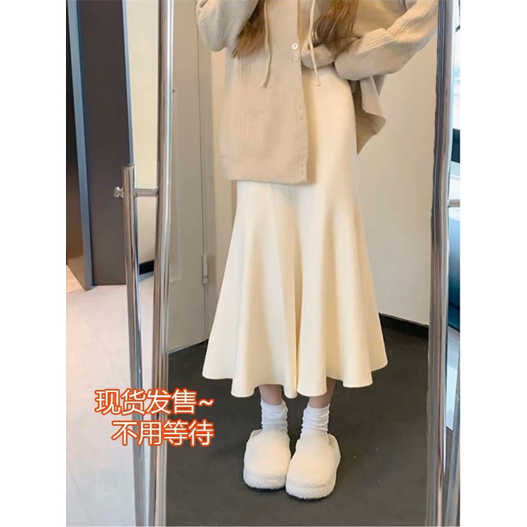 Chân váy đuôi cá len mỏng cạp chun phong cách hàn quốc