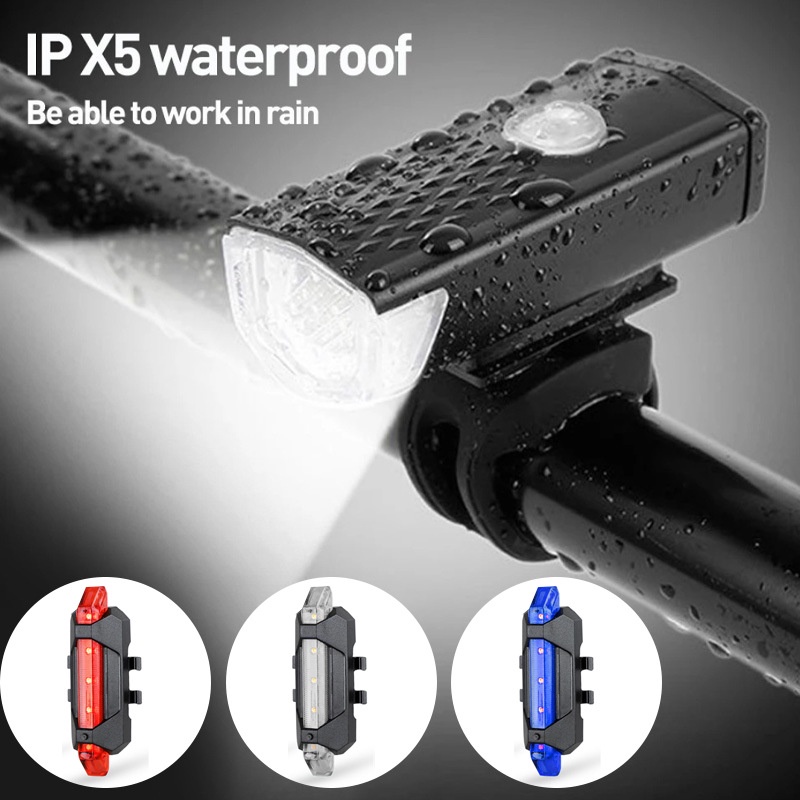 Bộ Đèn Pha LED Cảnh Báo An Toàn Sạc USB Cho Xe Đạp Leo Núi