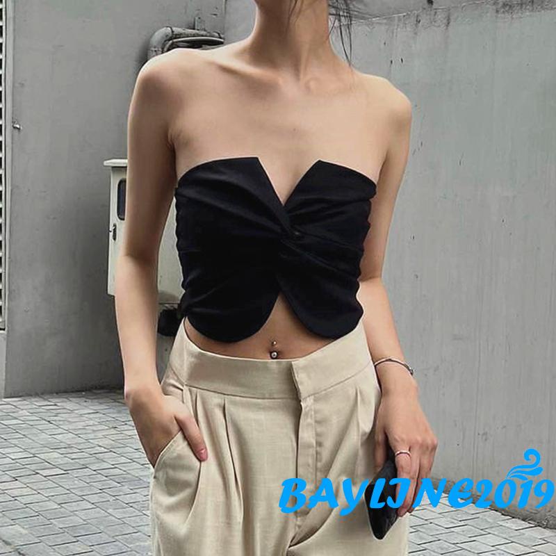 Áo Croptop Sát Nách Màu Sắc Đơn Giản Thời Trang Xuân Hè Cho Nữ