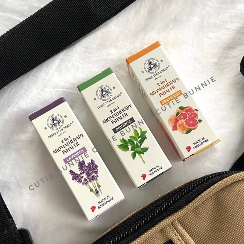 Hít thông mũi thảo dược 2in1 kèm tinh dầu thoa Three Star / Chính hãng nội địa Singapore