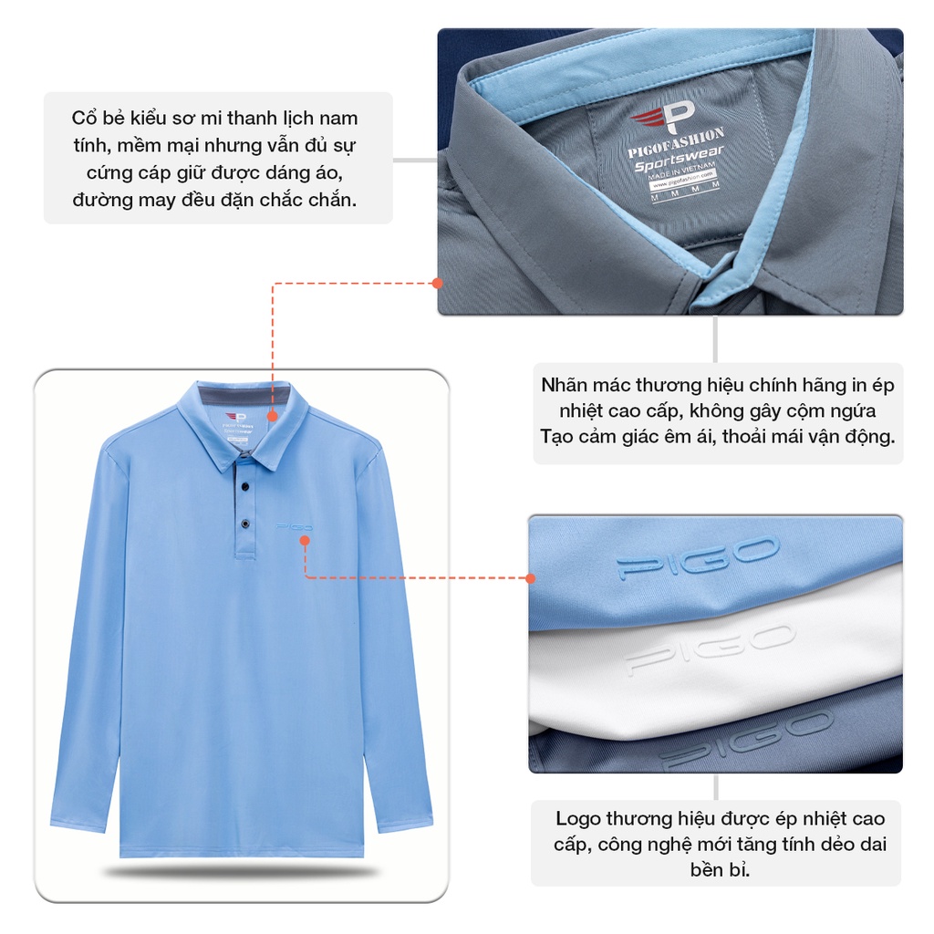 Áo thun thể thao nam dài tay cổ bẻ chất coolmax Amanbasic AMADT05