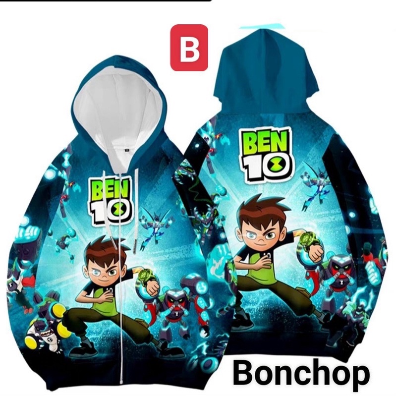 Áo Khoác Thun Da Cá In 3D Cho Bé 15kg-45kg