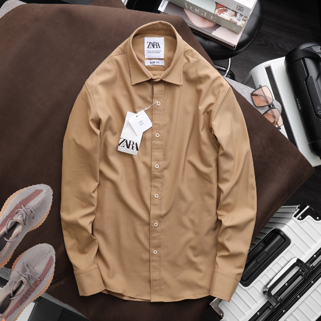 Áo sơ mi nam cao cấp chính hiệu Zara, MWSHOP chất vải chéo sọc mịn, co giãn nhẹ không nhăn, thoáng mát siêu thấm mồ hôi