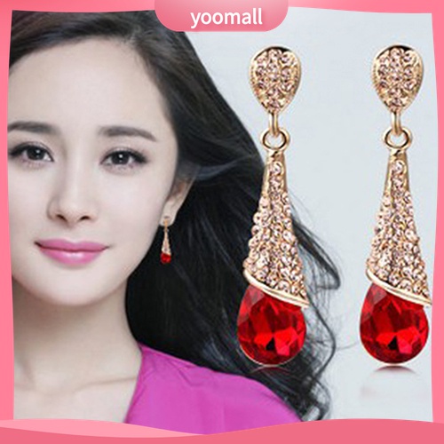 {YO} Bông Tai Kẹp Vành Tai Đính Đá Zircon Toàn Diện Cho Nữ