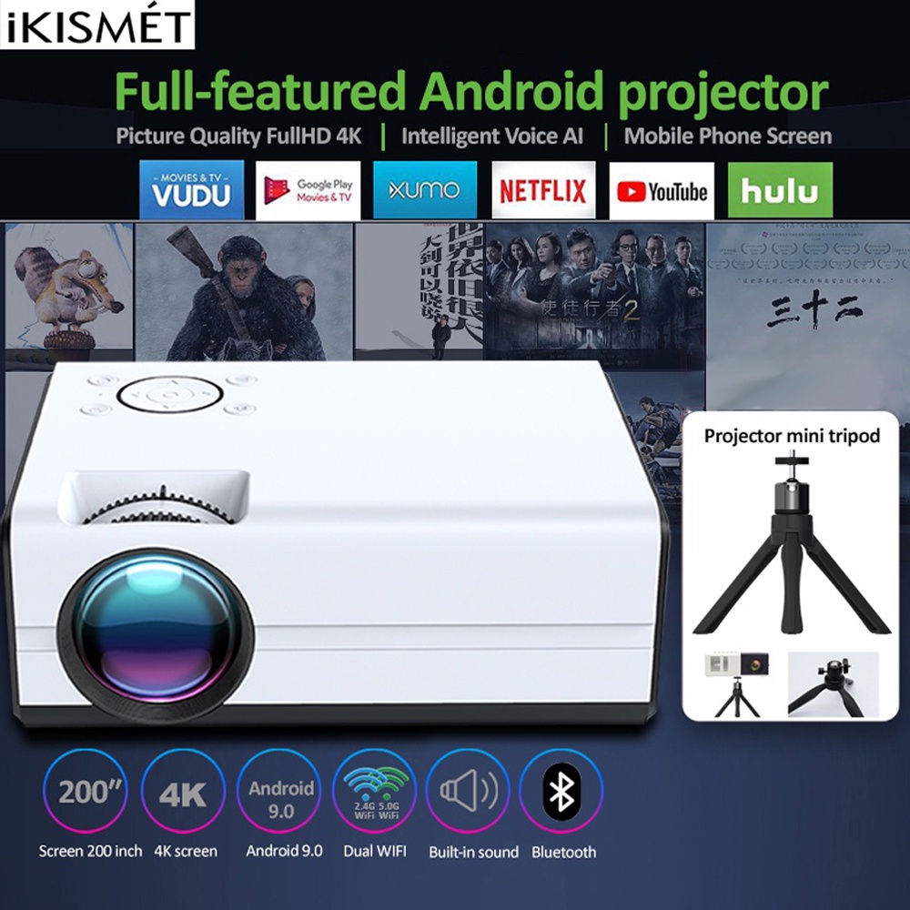 Máy ChiếU Ultra Hd Android 9.0 LCD 7500 Lumens 1080P Wifi VớI Hỗ Trợ Cho Gia ĐìNh Không thể đặt hàng, liên hệ với dịch vụ chăm sóc khách hàng