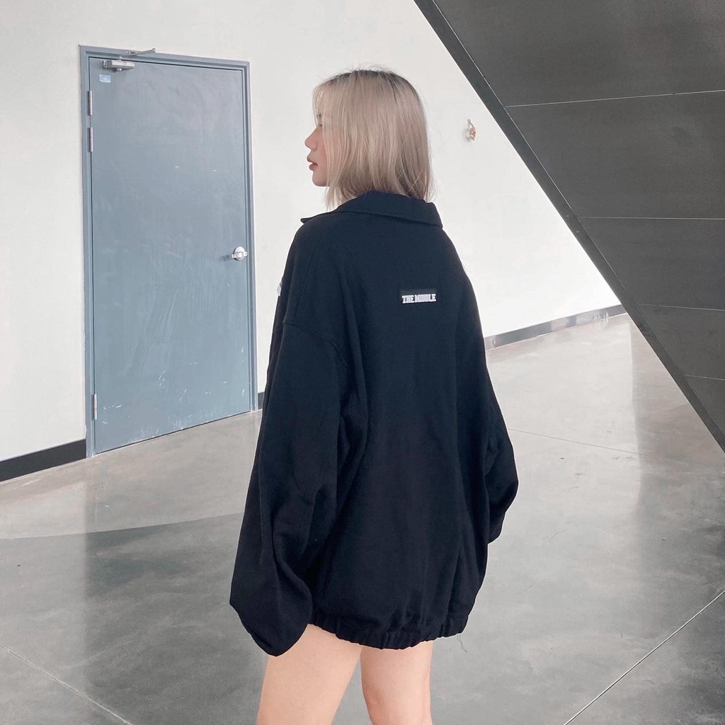 Áo POLO zip tay dài unisex