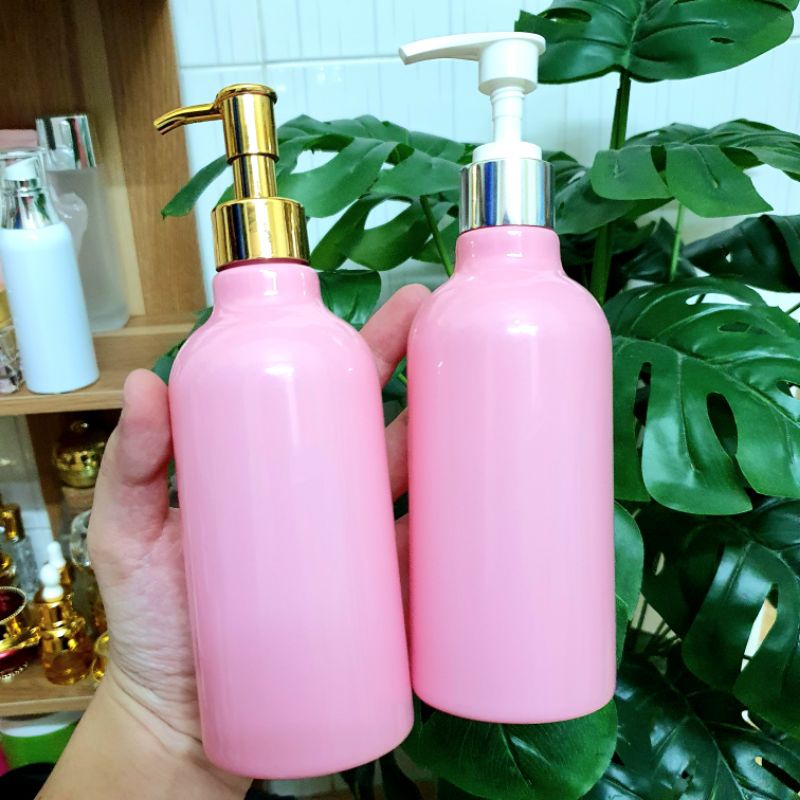 Chai đựng mỹ phẩm có thân tròn, vòi nhấn 300ml - dùng cho sữa tắm, gel, dầu gội